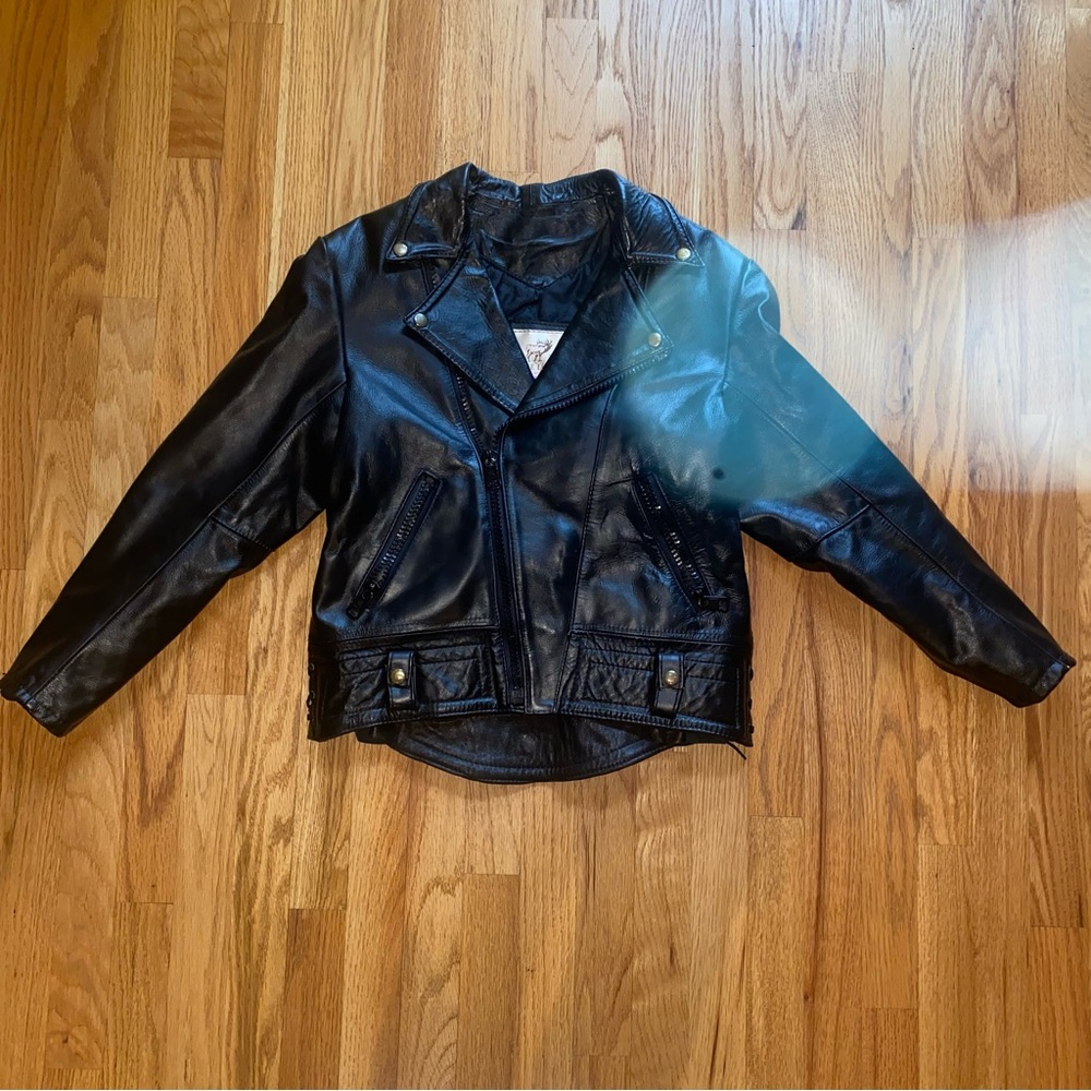 Vintage Leather Moto Jacket, women’s EU size 34 / US 2